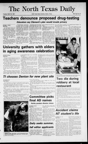 The North Texas Daily (Denton, Tex.), Vol. 70, No. 87, Ed. 1 Tuesday, March 24, 1987