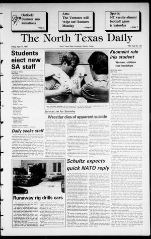 The North Texas Daily (Denton, Tex.), Vol. 70, No. 102, Ed. 1 Friday, April 17, 1987