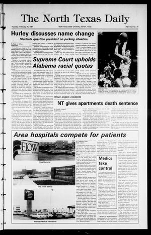 The North Texas Daily (Denton, Tex.), Vol. 70, No. 77, Ed. 1 Thursday, February 26, 1987