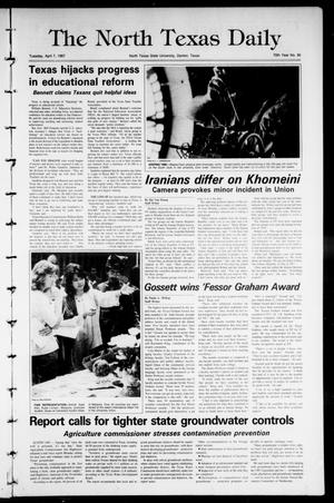 The North Texas Daily (Denton, Tex.), Vol. 70, No. 95, Ed. 1 Tuesday, April 7, 1987