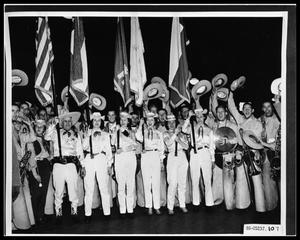 HSU Cowboy Band Members and Six White Horse Riders