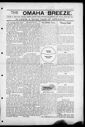 The Omaha Breeze. (Omaha, Tex.), Vol. 15, No. 40, Ed. 1 Wednesday, August 9, 1911