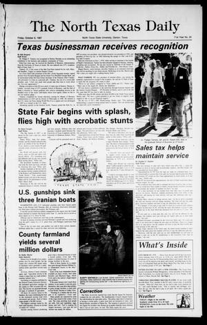 The North Texas Daily (Denton, Tex.), Vol. 71, No. 24, Ed. 1 Friday, October 9, 1987