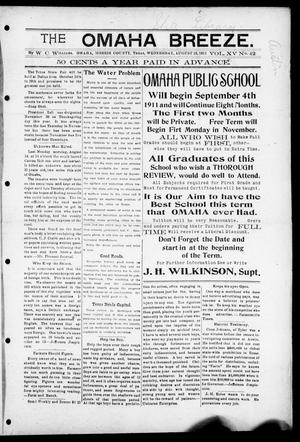 The Omaha Breeze. (Omaha, Tex.), Vol. 15, No. 42, Ed. 1 Wednesday, August 23, 1911