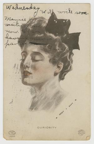 Primary view of object titled '[Postcard of Woman With Eyes Closed]'.