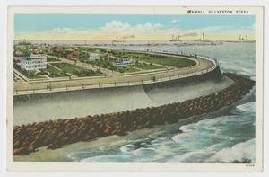 Primary view of object titled '[Postcard of Galveston Seawall]'.