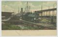 Primary view of [Postcard of Docks and Railroad at Port Arthur]