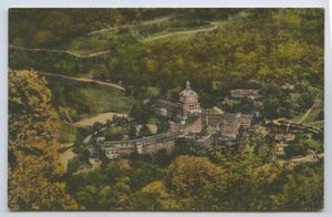 Primary view of object titled '[Postcard of Aerial View of Homestead Hotel]'.
