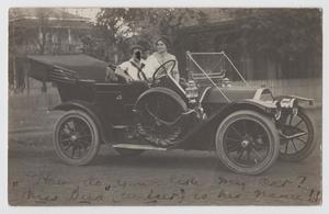 [Postcard of Three Women in a Car]
