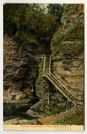 Primary view of object titled '[Postcard of Watkins Glen in New York]'.