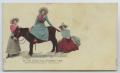 Postcard: [Postcard of Three Young Women and a Donkey]