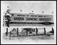 Photograph: Early HSU Welcome Sign