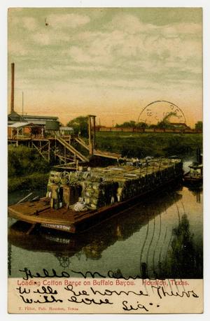 [Postcard of Houston Cotton Barge]