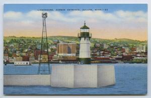 [Postcard of Harbor Entrance in Duluth, Minnesota]