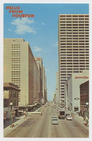 Primary view of object titled '[Postcard of Main Street in Houston]'.