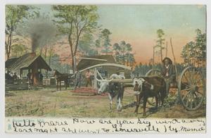 Primary view of object titled '[Postcard of a Sugar Cane Mill]'.