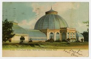 [Postcard of Horticultural Building at Belle Isle Park]