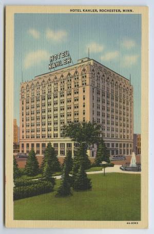 Primary view of object titled '[Postcard of Hotel Kahler]'.