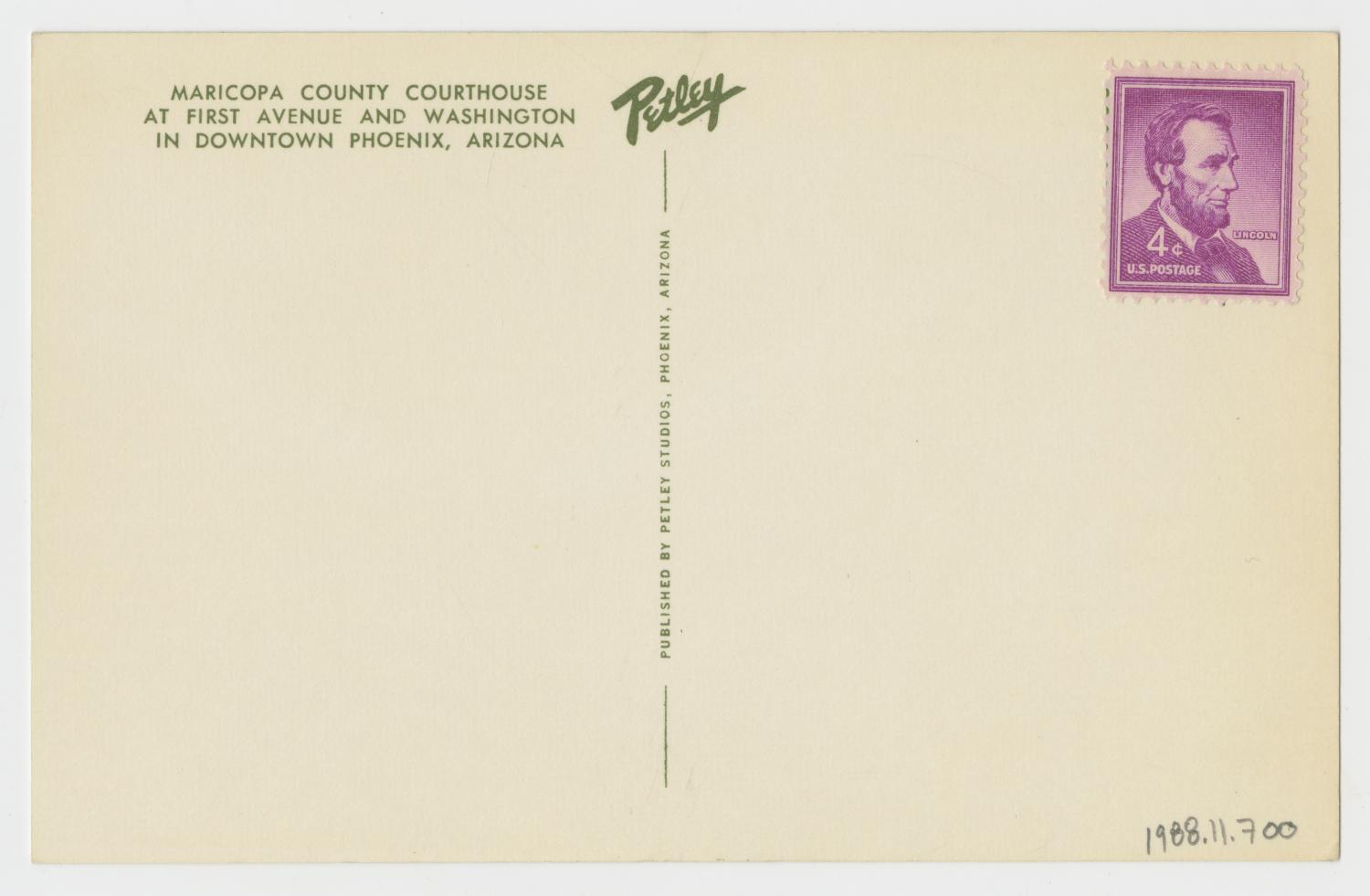 [Postcard of Maricopa County Courthouse]
                                                
                                                    [Sequence #]: 2 of 2
                                                