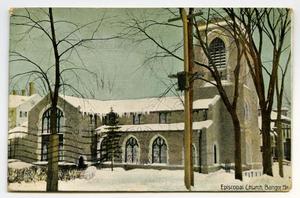 Primary view of object titled '[Postcard of Episcopal Church in Bangor]'.