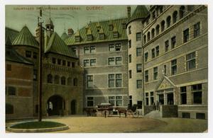 [Postcard of Chateau Frontenac Courtyard in Quebec]