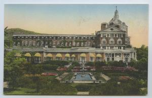 Primary view of object titled '[Postcard of Formal Garden of Homestead Hotel]'.