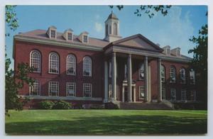 Primary view of object titled '[Postcard of Marshall College James Morrow Library]'.