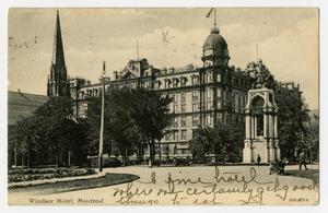 Primary view of object titled '[Postcard of Windsor Hotel in Montreal]'.