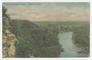 Primary view of object titled '[Postcard of Lover's Leap in Waco]'.