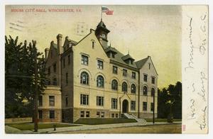Primary view of object titled '[Postcard of Rouss City Hall]'.