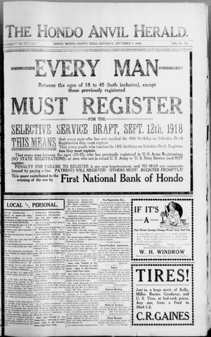 The Hondo Anvil Herald. (Hondo, Tex.), Vol. 33, No. 6, Ed. 1 Saturday, September 7, 1918