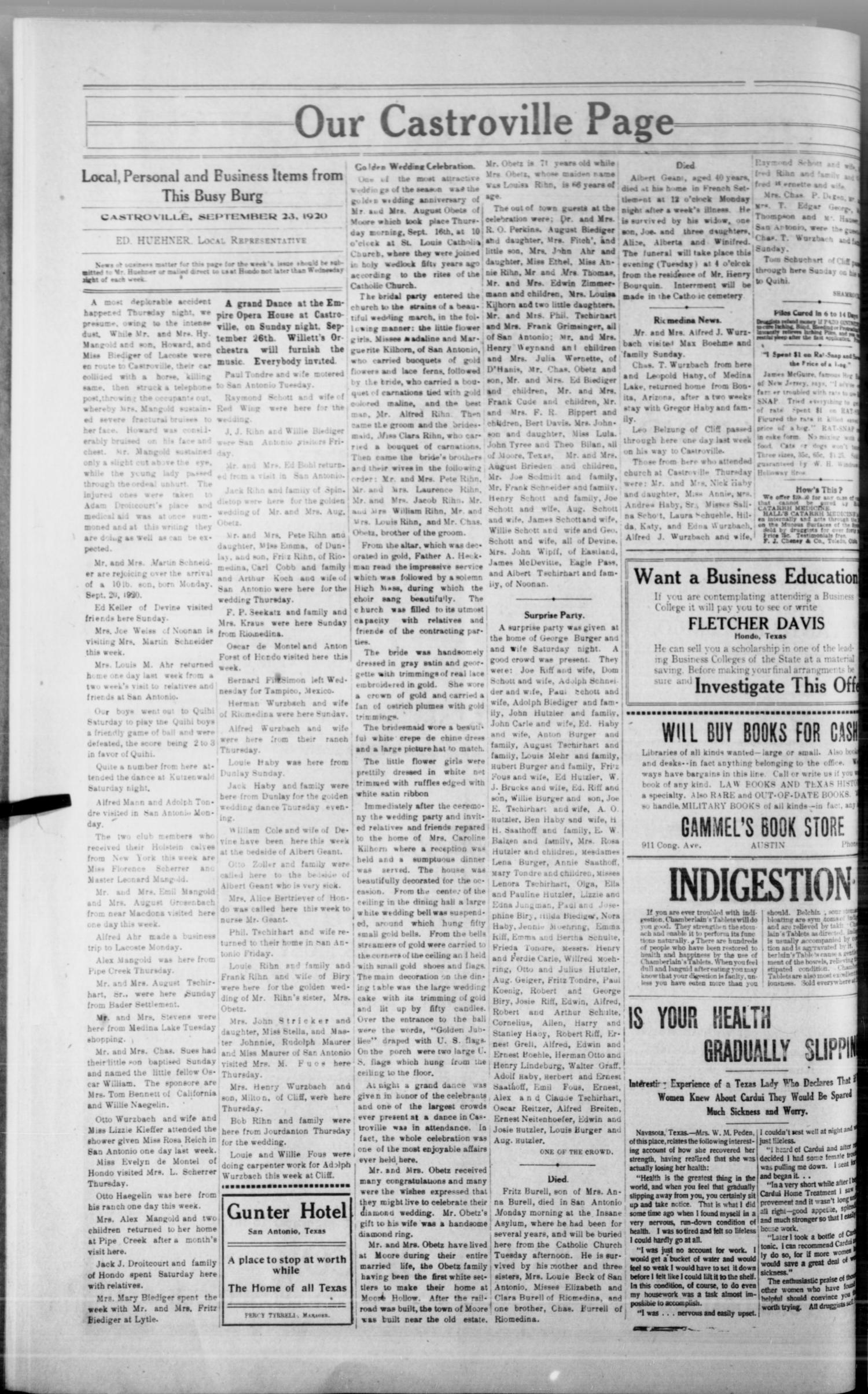 The Hondo Anvil Herald. (Hondo, Tex.), Vol. 35, No. 9, Ed. 1 Saturday, September 25, 1920
                                                
                                                    [Sequence #]: 2 of 10
                                                