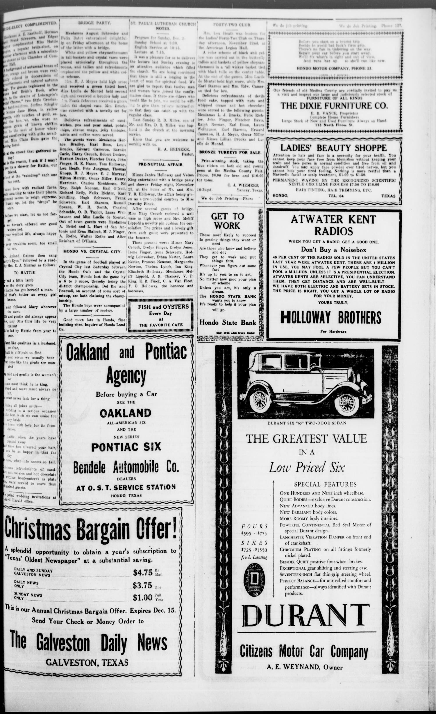 The Hondo Anvil Herald. (Hondo, Tex.), Vol. 43, No. 19, Ed. 1 Friday, November 30, 1928
                                                
                                                    [Sequence #]: 3 of 8
                                                