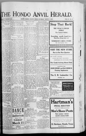 The Hondo Anvil Herald. (Hondo, Tex.), Vol. 33, No. 31, Ed. 1 Saturday, March 1, 1919
