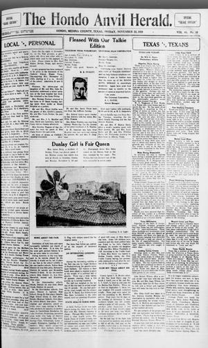 Primary view of object titled 'The Hondo Anvil Herald. (Hondo, Tex.), Vol. 44, No. 18, Ed. 1 Friday, November 22, 1929'.