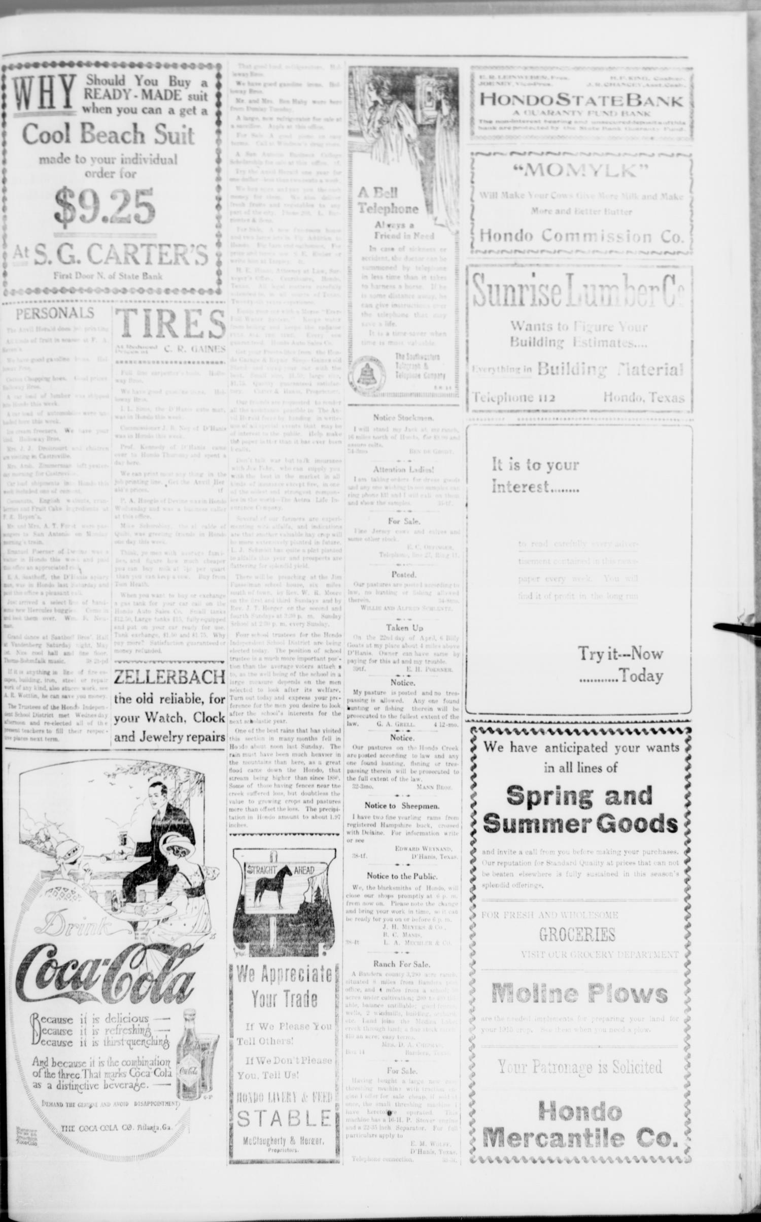 The Hondo Anvil Herald. (Hondo, Tex.), Vol. 29, No. 39, Ed. 1 Saturday, May 1, 1915
                                                
                                                    [Sequence #]: 5 of 8
                                                