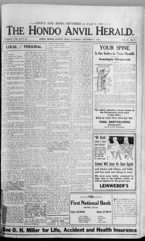 The Hondo Anvil Herald. (Hondo, Tex.), Vol. 37, No. 6, Ed. 1 Saturday, September 2, 1922