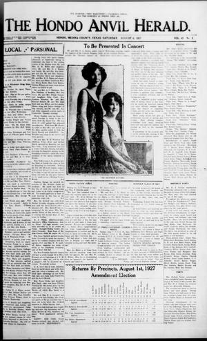 The Hondo Anvil Herald. (Hondo, Tex.), Vol. 42, No. 2, Ed. 1 Saturday, August 6, 1927