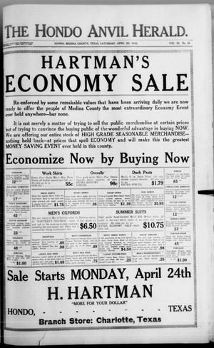 The Hondo Anvil Herald. (Hondo, Tex.), Vol. 36, No. 39, Ed. 1 Saturday, April 22, 1922