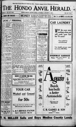 The Hondo Anvil Herald. (Hondo, Tex.), Vol. 40, No. 1, Ed. 1 Saturday, August 1, 1925