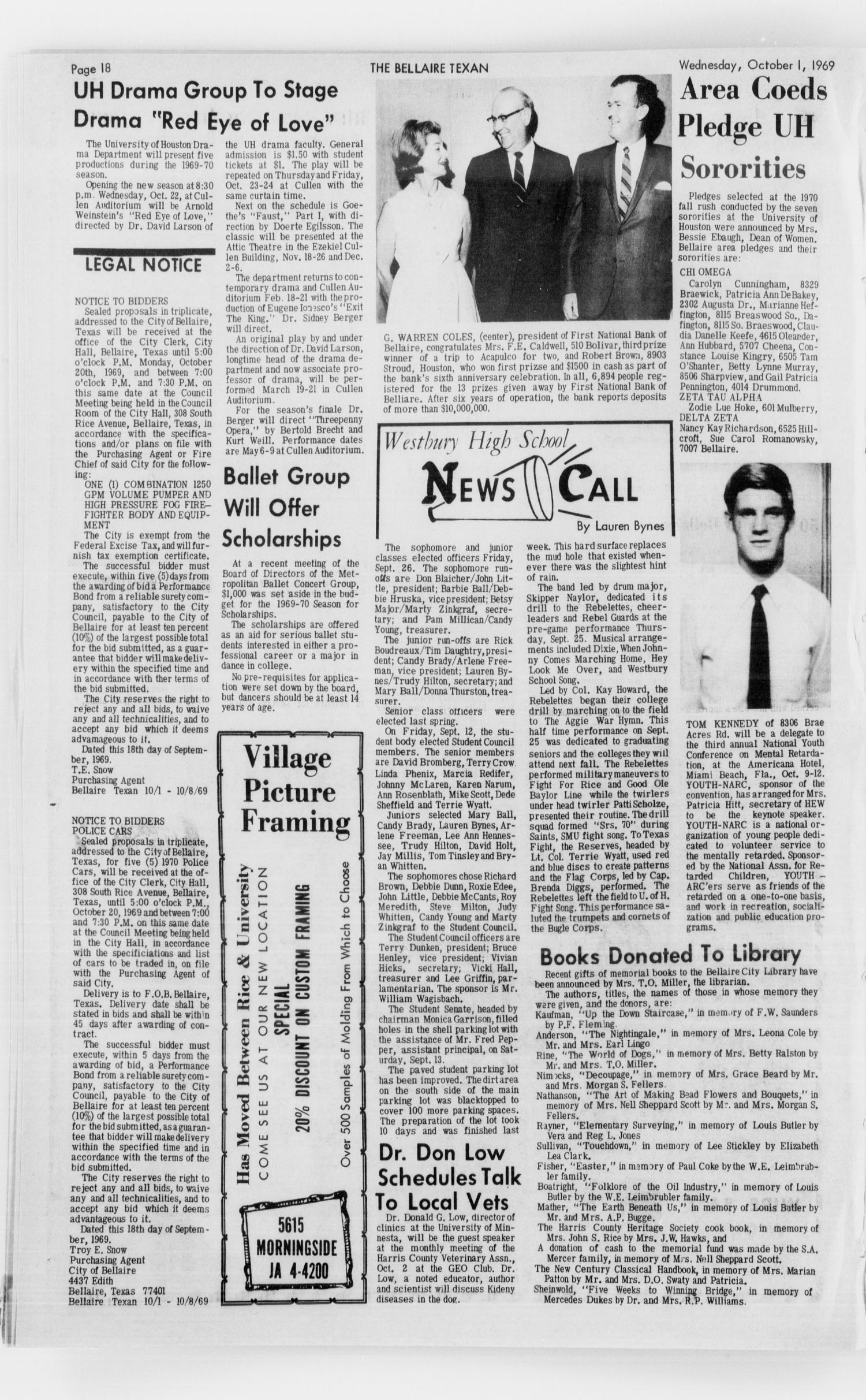 The Bellaire & Southwestern Texan (Bellaire, Tex.), No. 25, Ed. 1 Wednesday, October 1, 1969
                                                
                                                    [Sequence #]: 18 of 36
                                                