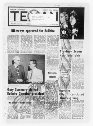 Primary view of object titled 'The Bellaire & Southwestern Texan (Bellaire, Tex.), Vol. 20, No. 34, Ed. 1 Wednesday, November 21, 1973'.