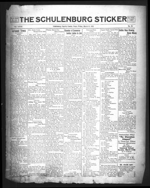 Primary view of object titled 'The Schulenburg Sticker (Schulenburg, Tex.), Vol. 37, No. 28, Ed. 1 Friday, March 13, 1931'.