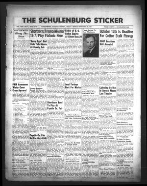 The Schulenburg Sticker (Schulenburg, Tex.), Vol. 58, No. 8, Ed. 1 Friday, September 28, 1951
