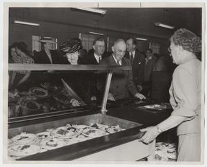 [Photograph of Cafeteria Line on Opening Day of Iris Graham Memorial Dining Hall]