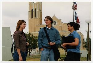 [Photograph of Students in Front of Radford Auditorium]