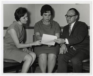 [Photograph of Mrs. Carl Calcote, Mrs. Ed Cole, and Dr. Dominic J. Bisignano]