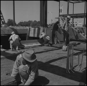 [Photograph of Construction of Jay-Rollins Library]