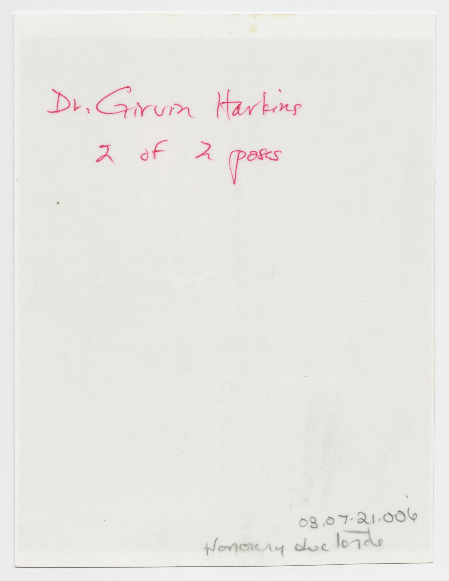 [Photograph of Dr. Girvin Harkins]
                                                
                                                    [Sequence #]: 2 of 2
                                                
