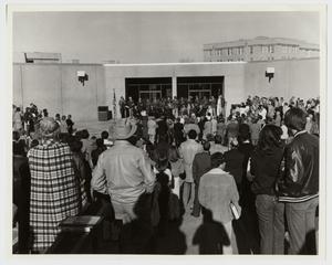 [Photograph of Crowd at Campus Center Ribbon Cutting]